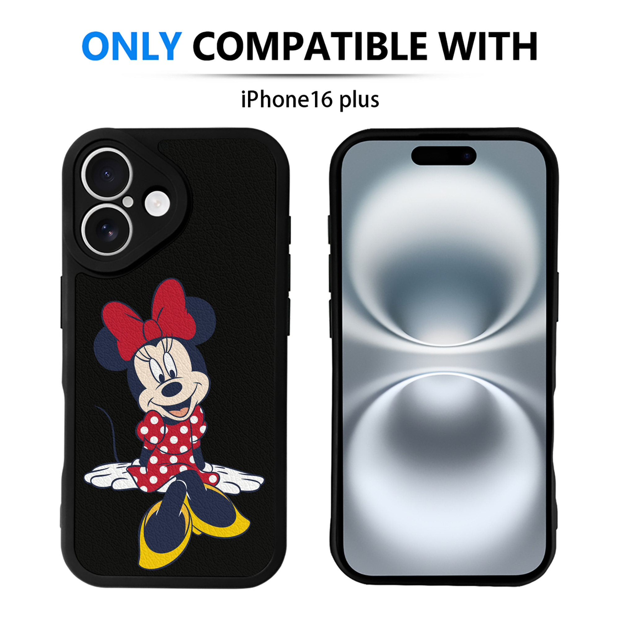 （画像用） ミッキーマウス Mickey Mouse 【iPhone 16シリーズ対応】シリコンスマホケース（レザー調） 材質：シリコン